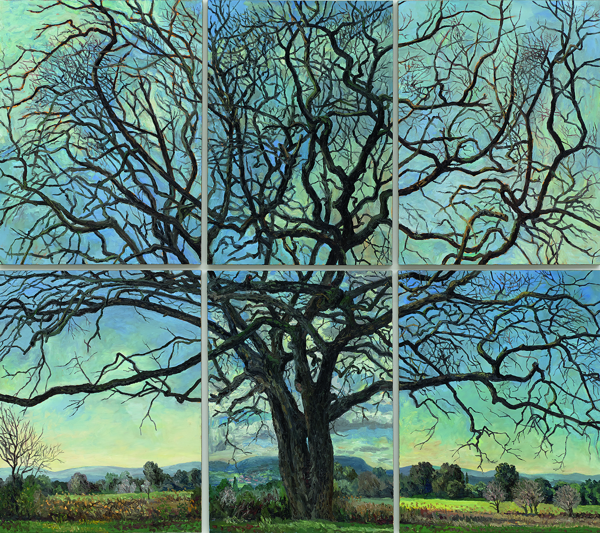  Hans_Rath_Portrait_einer_Eiche_6-teilg_je_116x89cm_Oel_Lwd_2014 
